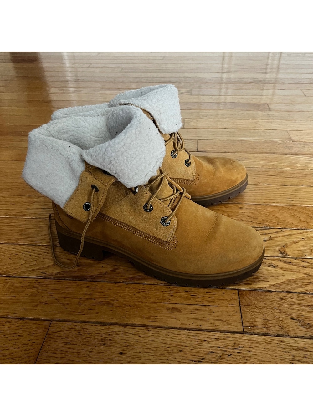 Timberland Fold-Down Shearling Suede Boots - Picture 3 of 10